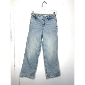 Abercrombie Fitch Kids Girls 13 14 Light Wash Wide Leg High Rise Heart Pockets